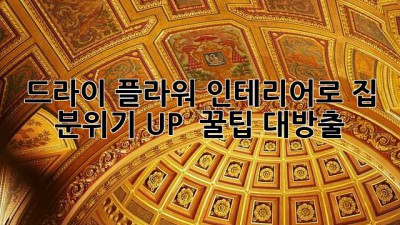 💐 드라이 플라워 인테리어로 집 분위기 UP! 🏡✨ 꿀팁 대방출